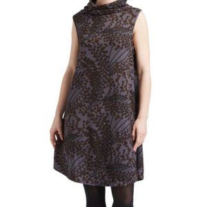 Jon‎ & Anna Charcoal Leaf Cowl Neck Sweater Dress L